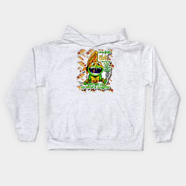 Pizza Kids Hoodie by Tookiester